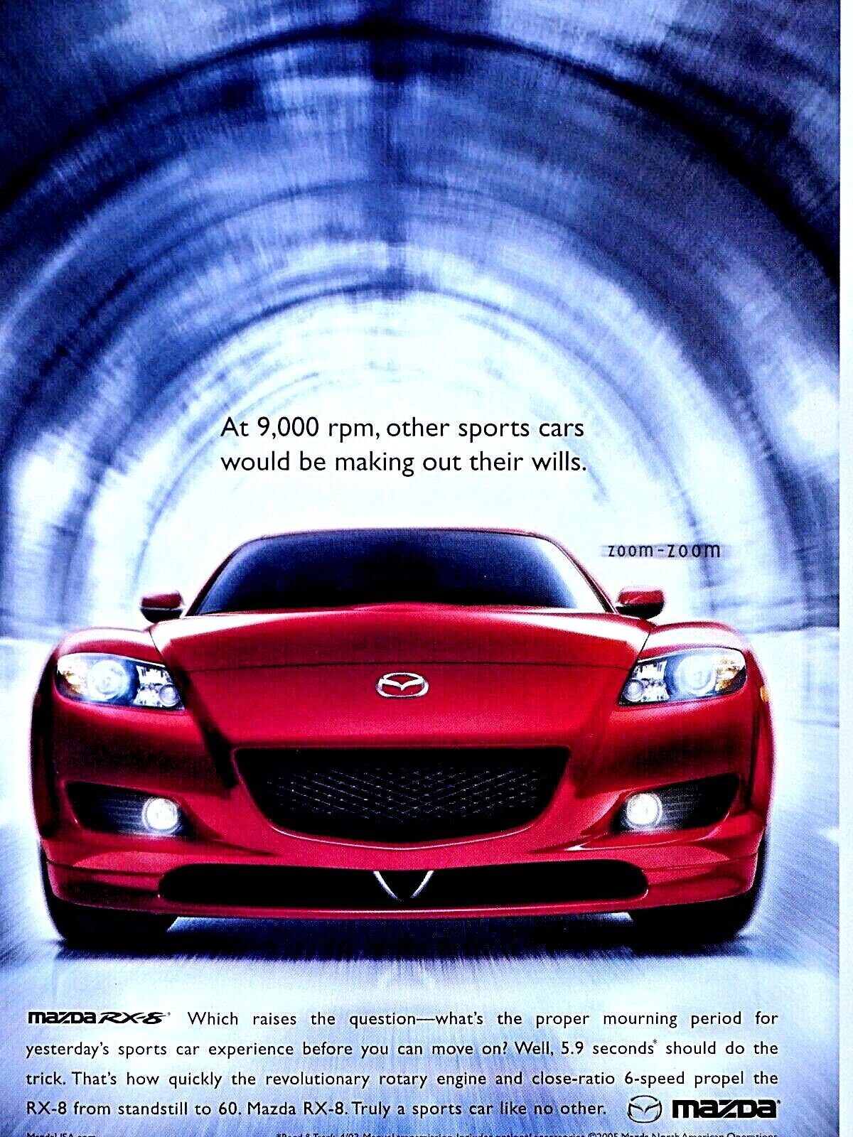 2006 Mazda RX 8 Holds 4 Keisters Kicks All The Rest Original Print Ad 8.5 x 11\