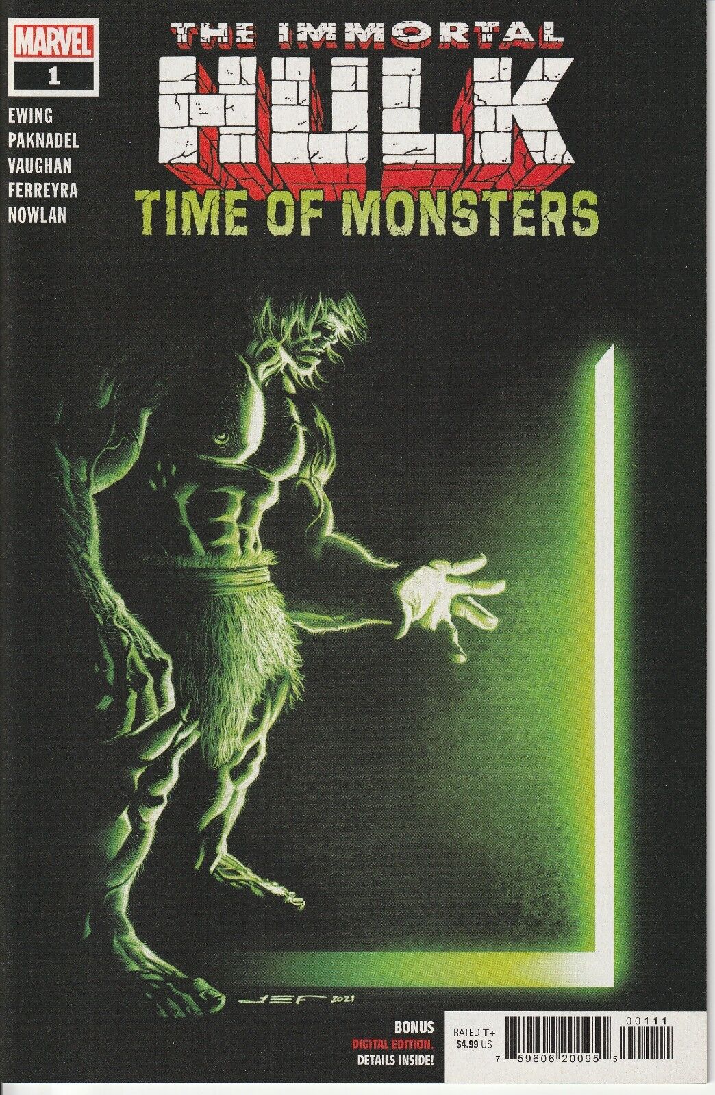 Immortal Hulk Time Of Monsters #1 (One Shot) Cover A Juan Ferreyra 2021 MCU