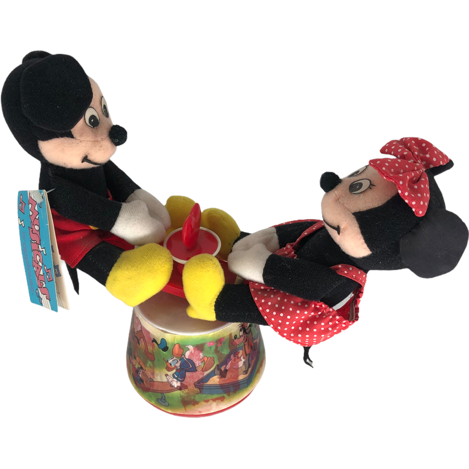 VTG Applause Wind Up Musical Mickey & Minnie Mouse Club March Spinning See Saw