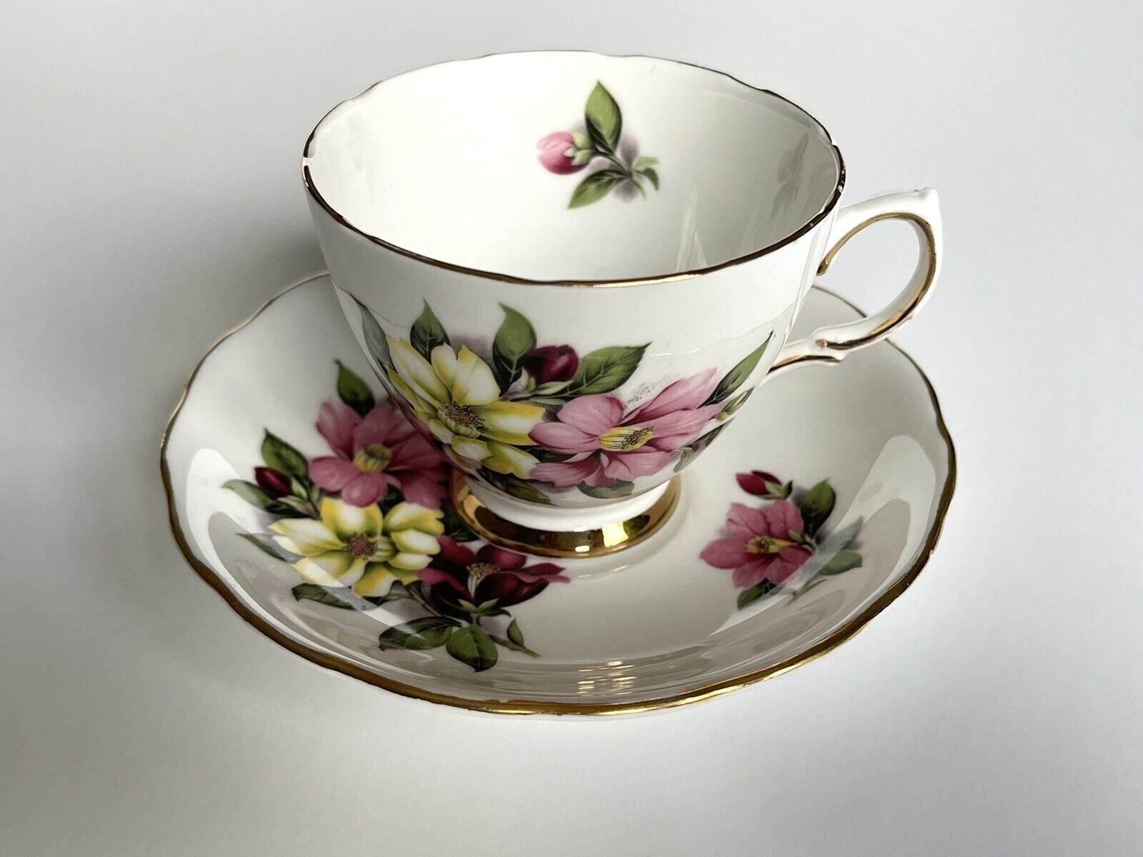 Vintage Colcough Tea Cup and Saucer. Fine  Bone China Made in England.