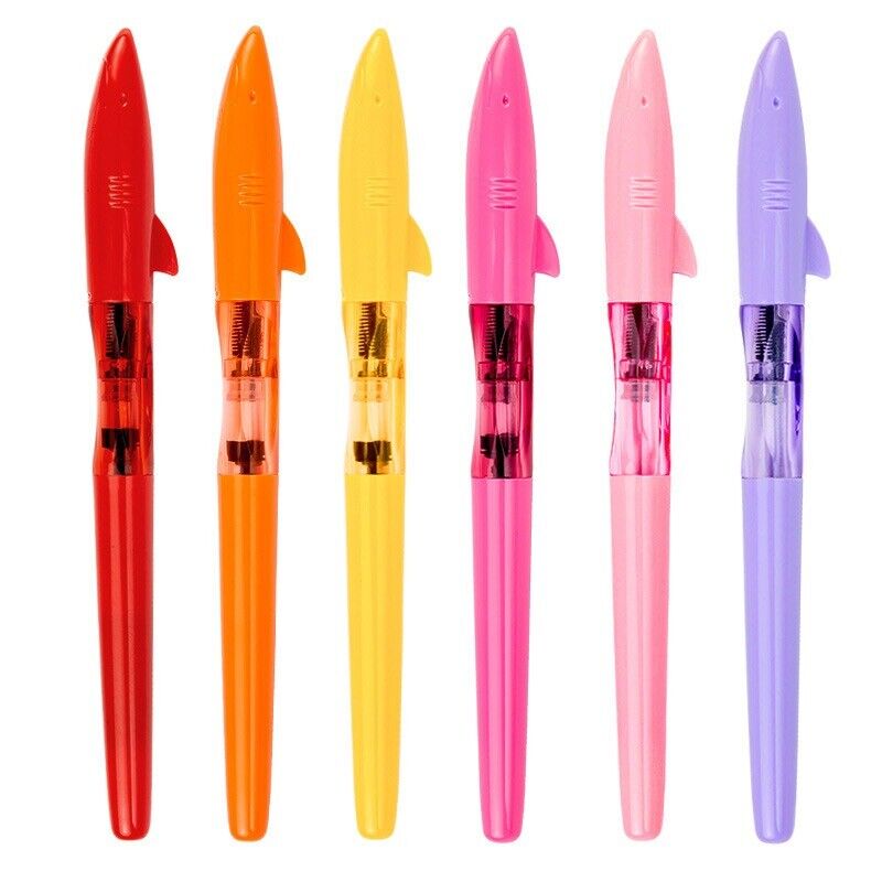 6pcs/6colors Jinhao Shark Plastic Fountain Pen 0.5mm Nib Converter Writing Gifts