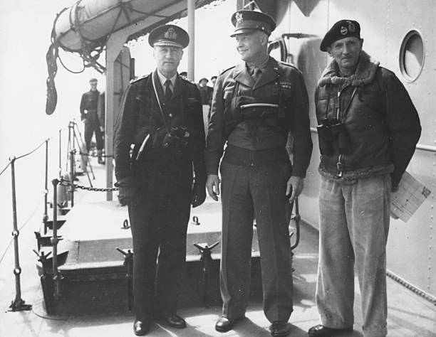 Allied Commanders On Hms Apollo 1944 Old Photo