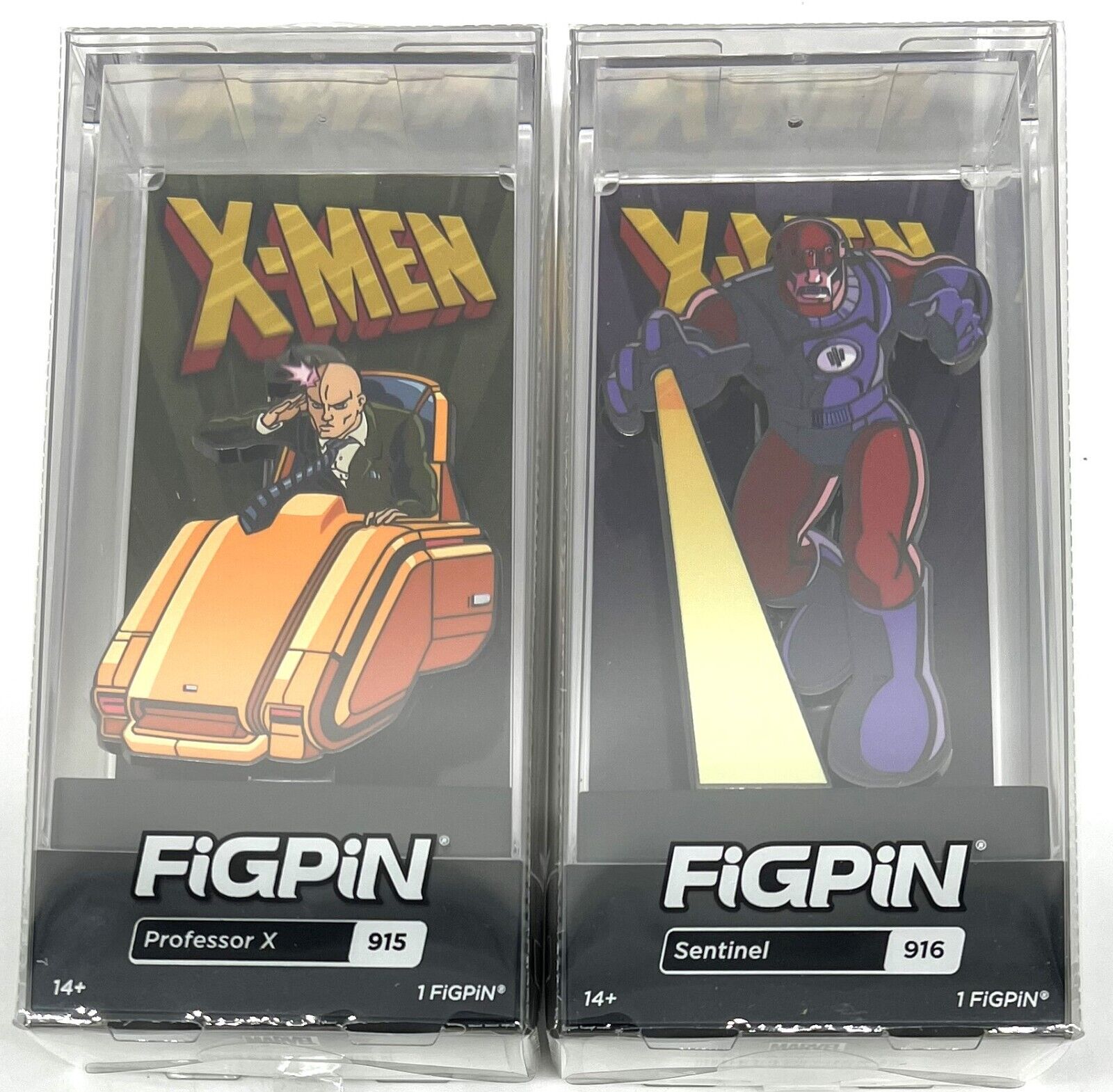 FiGPiN X-Men Professor X #915 & Sentinel #916 Collectable Pin Set Of 2