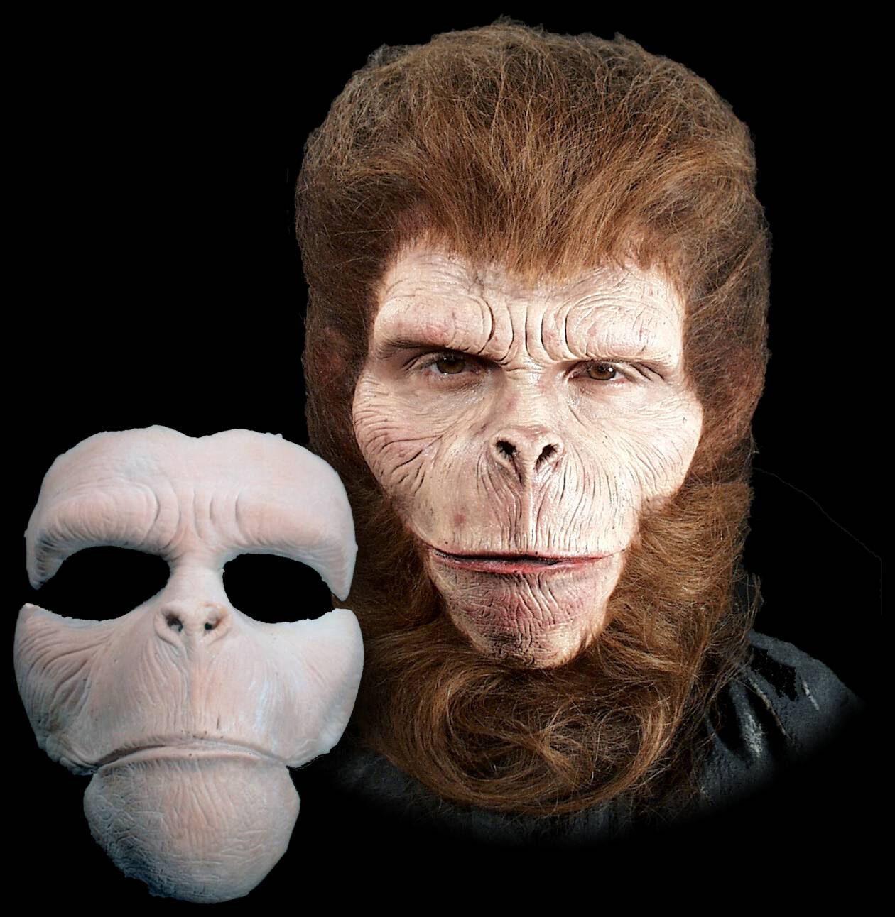 Chimpanzee Ape Halloween Mask Foam Latex Prosthetic Appliance Moves with Face