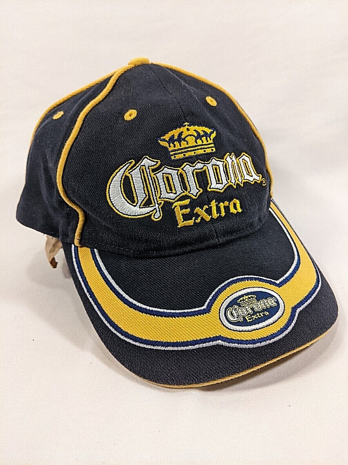 Corona Extra Hat Cap Baseball Beer Strap Back Embroidered Logo black Gold.
