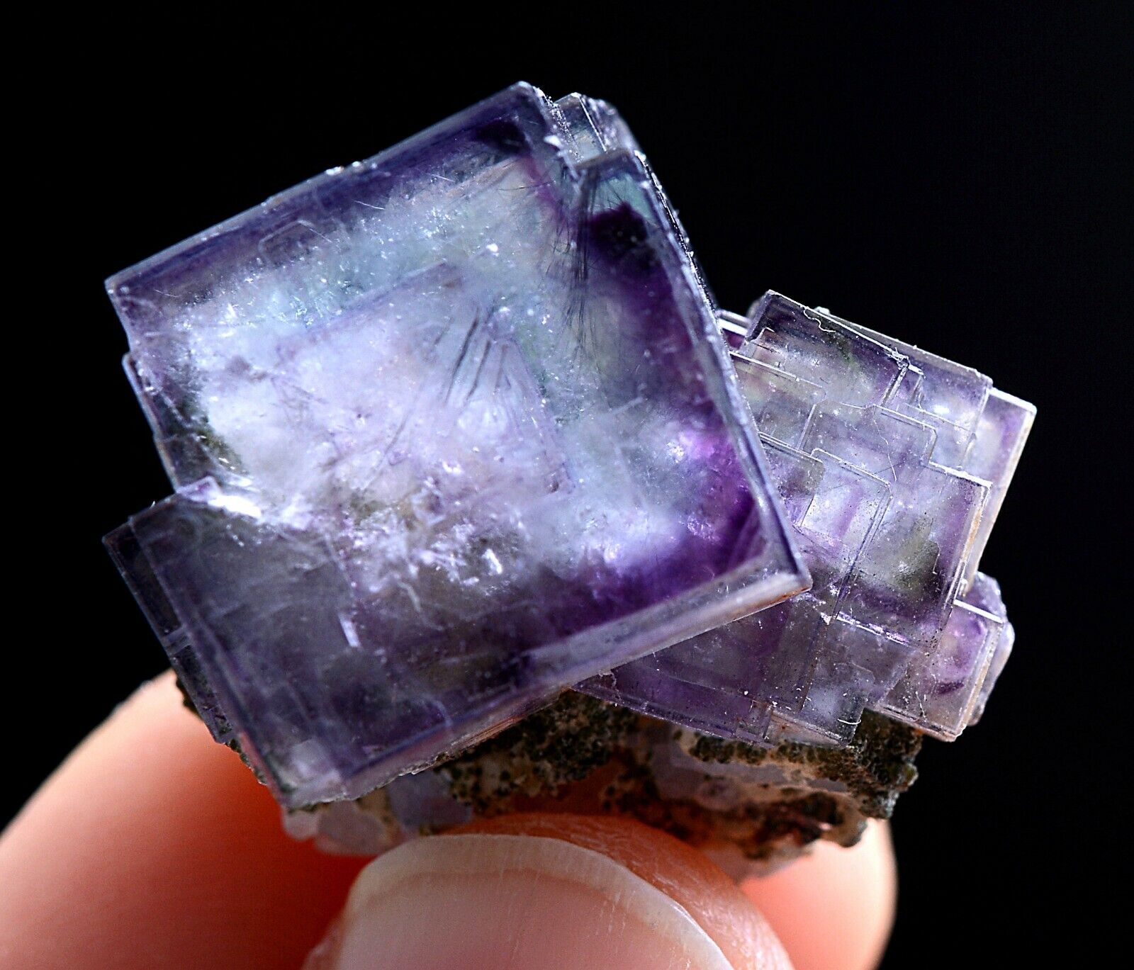 15g Natural Phantom Window Purple Fluorite Mineral Specimen/ Yaogangxian China