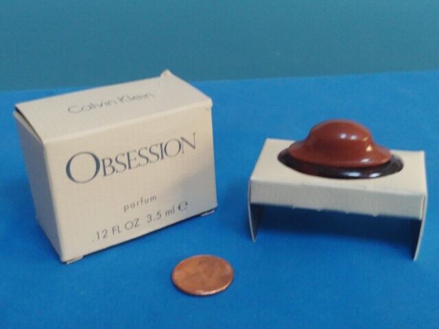 Obsession Pure Parfum Perfume mini Kidney Bottle Calvin Klein .12oz/3.5ml w box