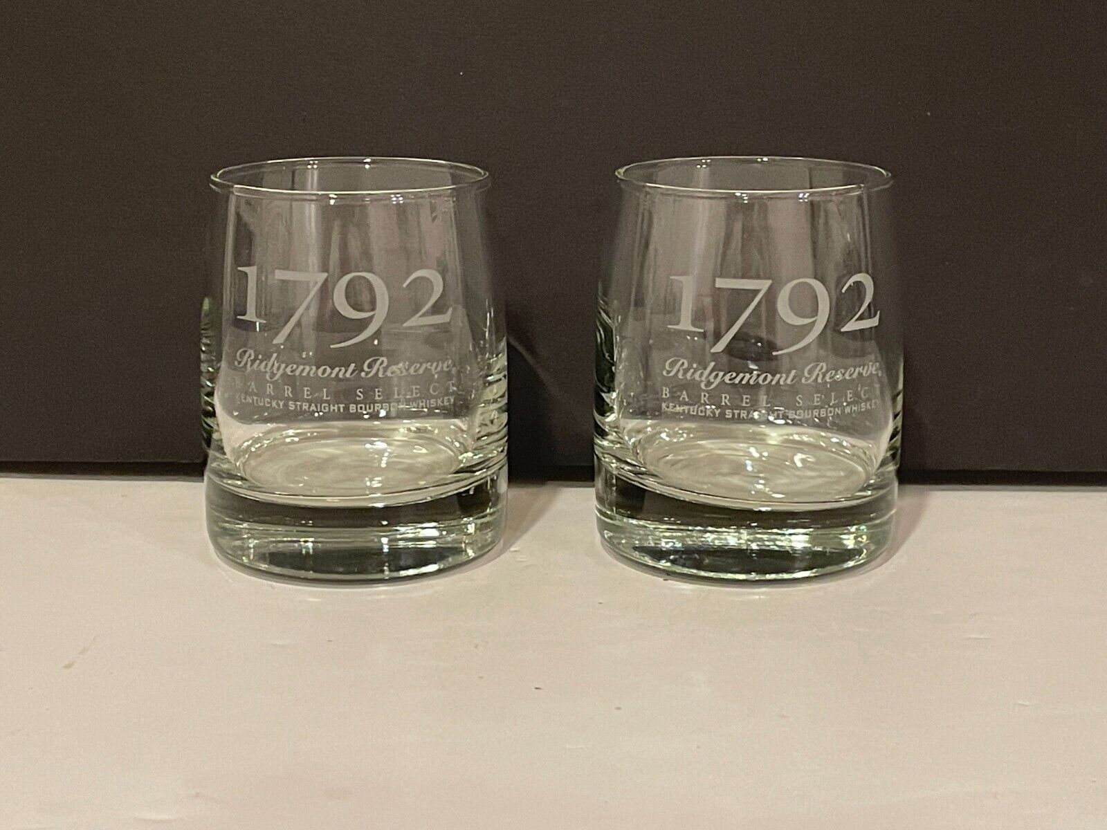 Two (2) Ridgemont Reserve 1792 Bourbon Whiskey Rocks Glasses