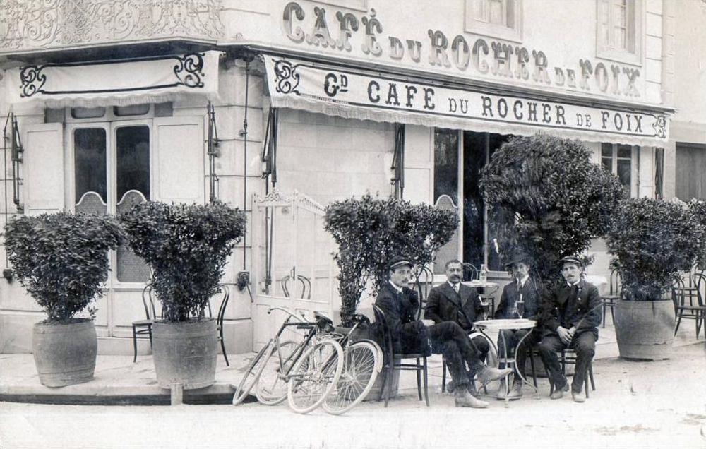 CPA 09 FOIX CAFE DU ROCHER DE FOIX PHOTO CARD