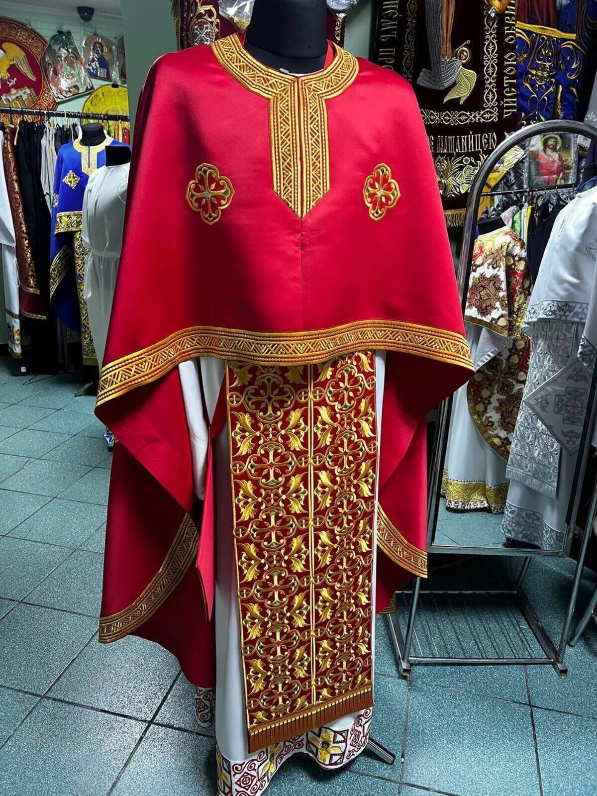 Embroidered Orthodox Greek style vestment with covers