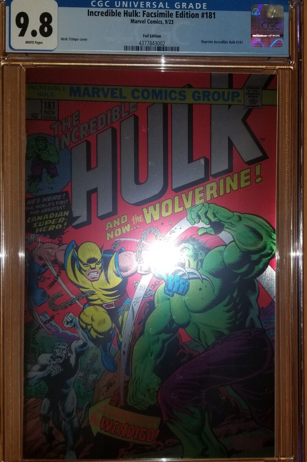 Incredible Hulk 181 Foil Variant CGC 9.8