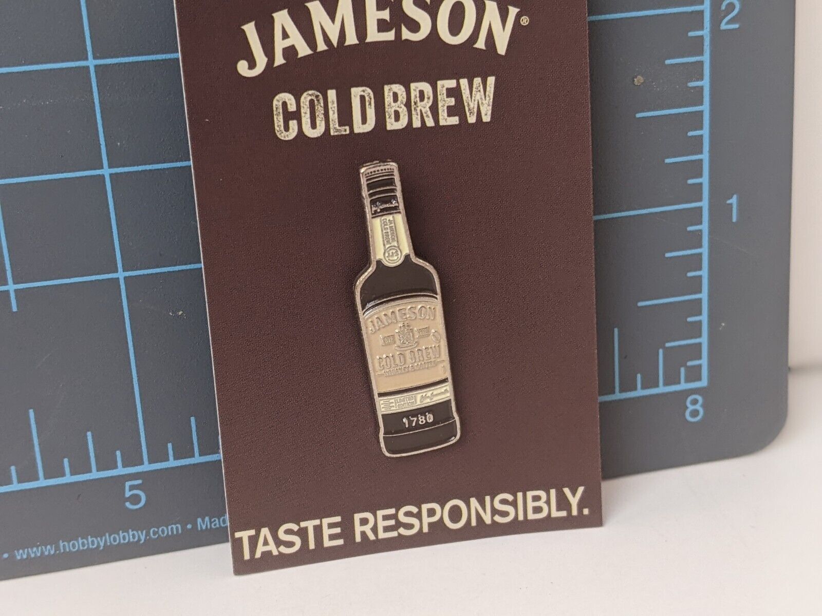 Jameson Cold Brew Enamel Hat Pin Taste Responsibility Whiskey Alcohol Bottle