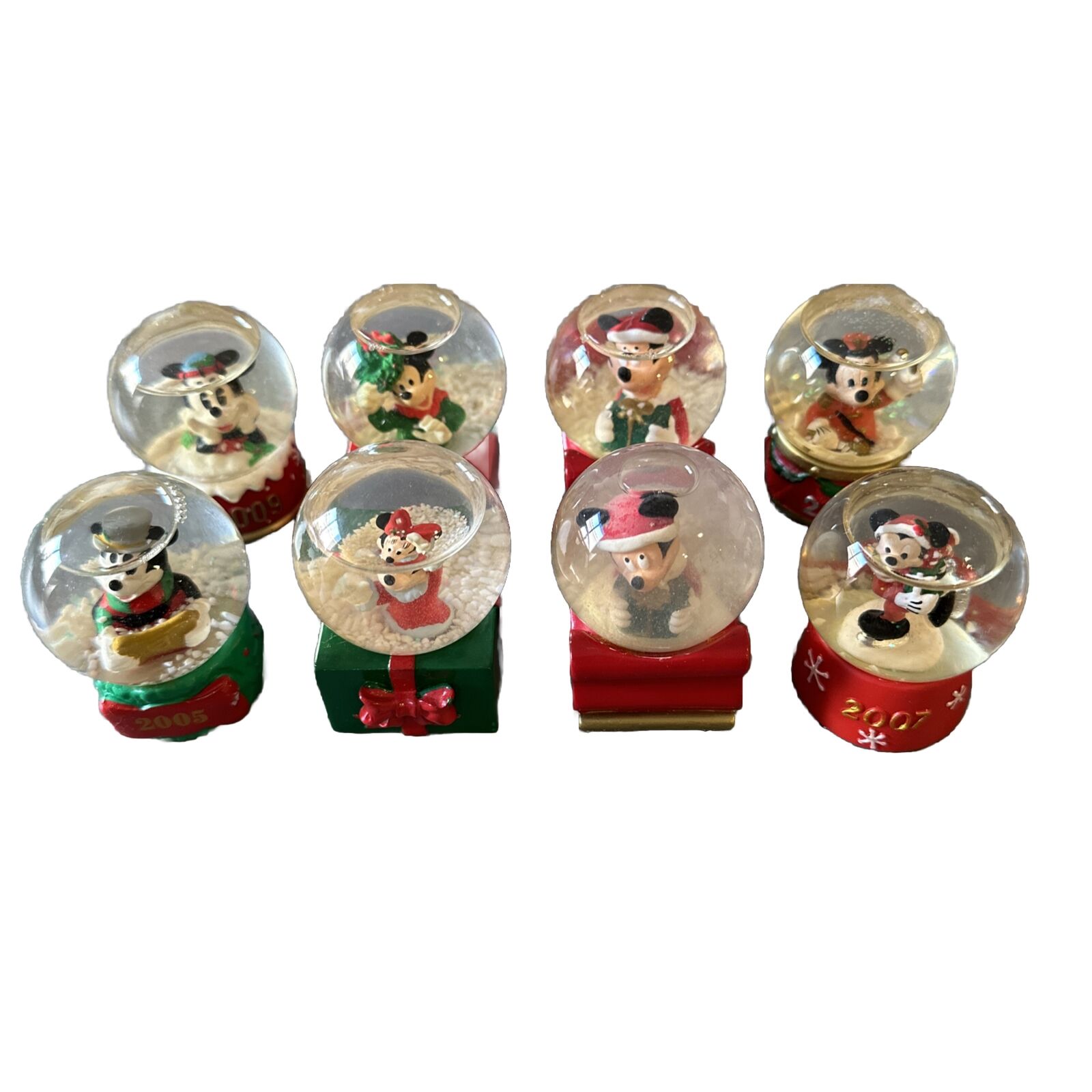 8 Disney JC Penney Christmas Mini Snow Globes Mickey Mouse