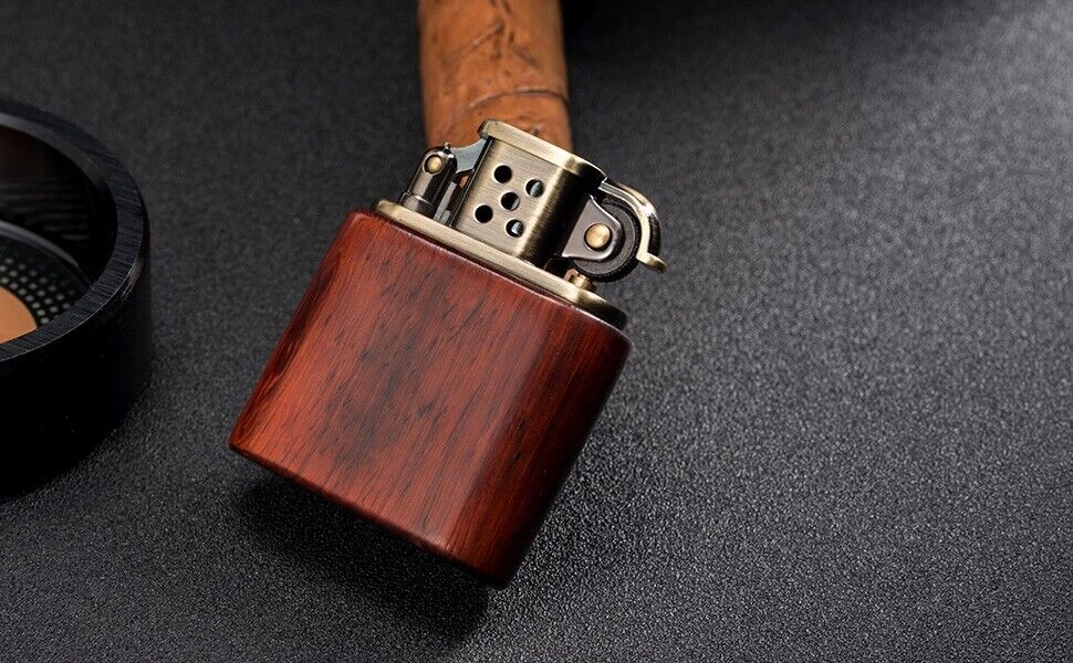 Rosewood Wooden Case Antique Style Flame Lighter-USA Seller-Ships Same Day