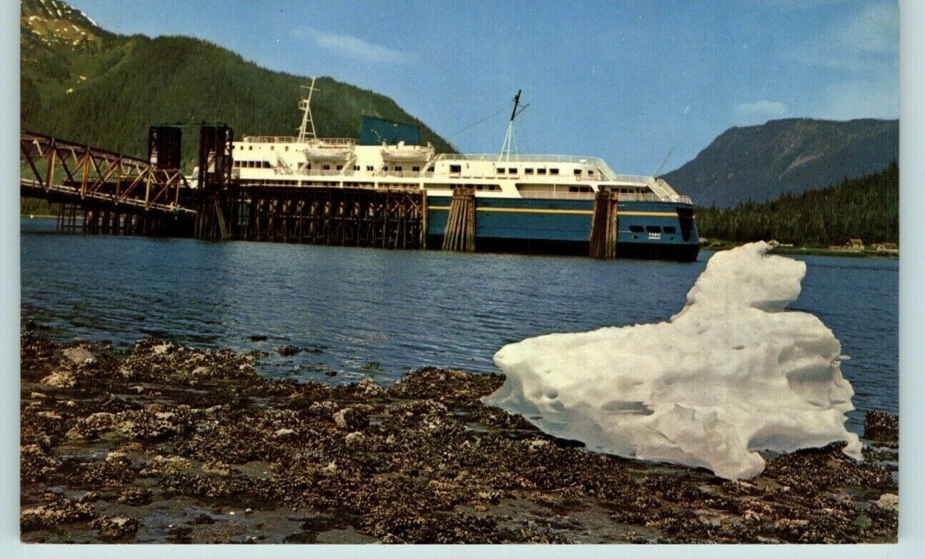 M.V. Taku highway Southeastern Alaska Marine ferries  Postcard adverting vintage