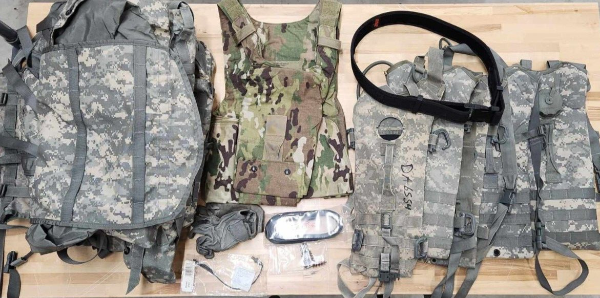BULK LOT: Mixed Military Surplus - Vest, Packs, Camel Backs, Gloves, Misc Gear