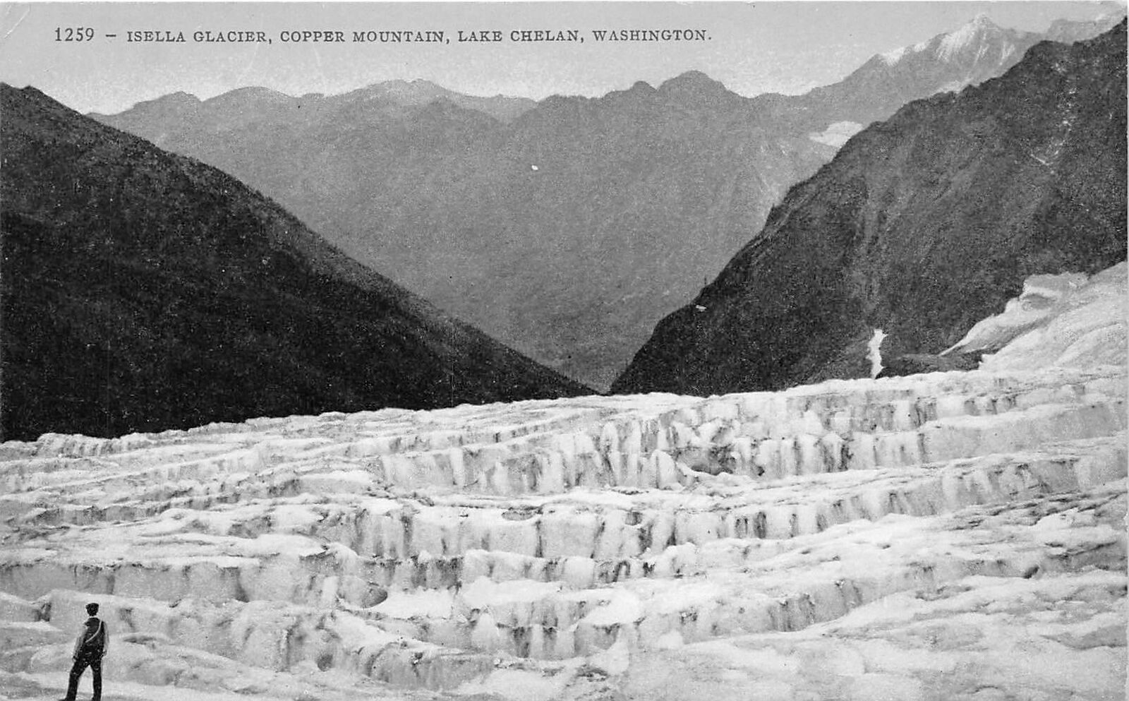 Isella Glacier Copper Mountain Lake Chelan Washington 1910c postcard