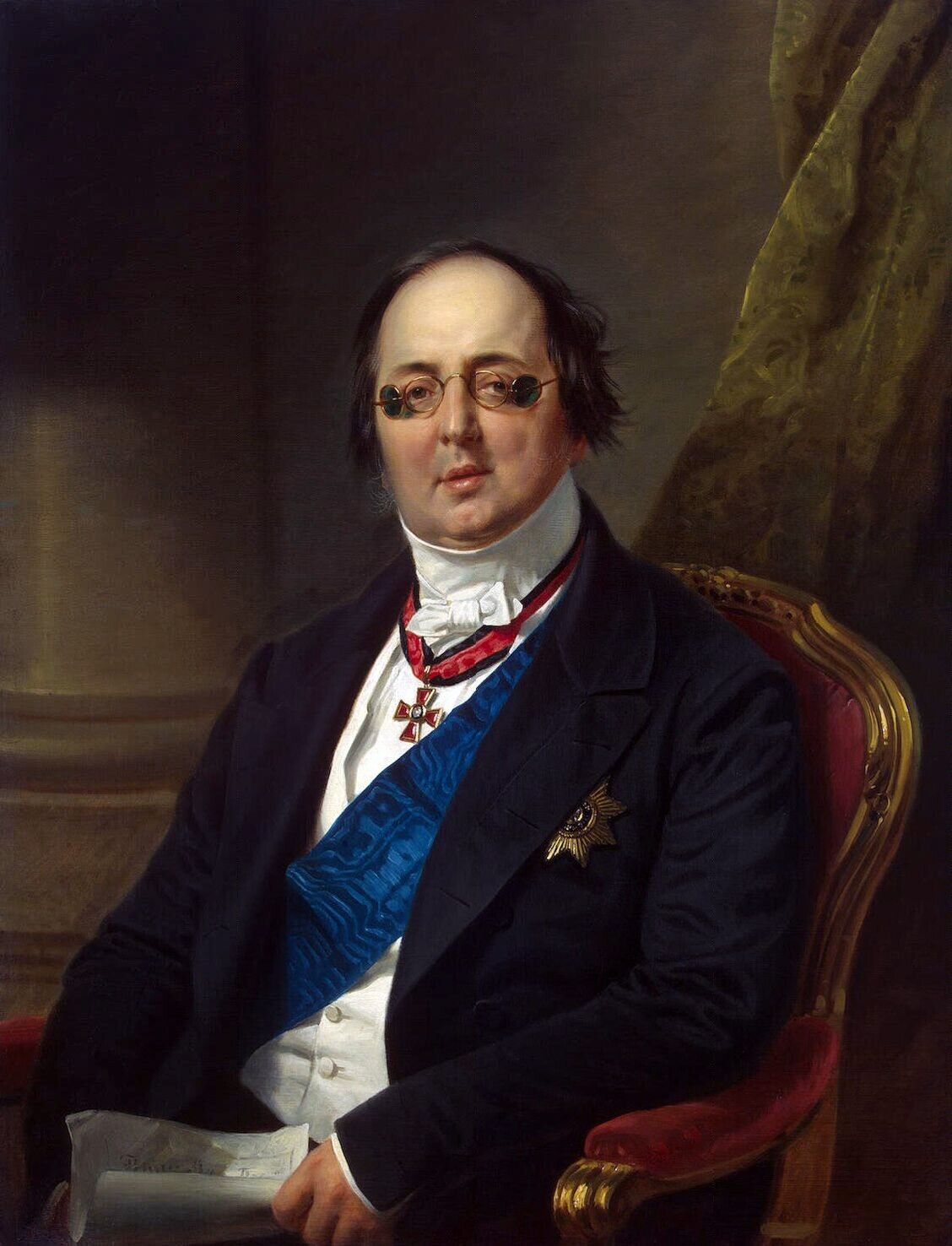Oil painting Portrait-of-Count-Alexander-Kushelev-Bezborodko-Kruger-Franz-oil-pa