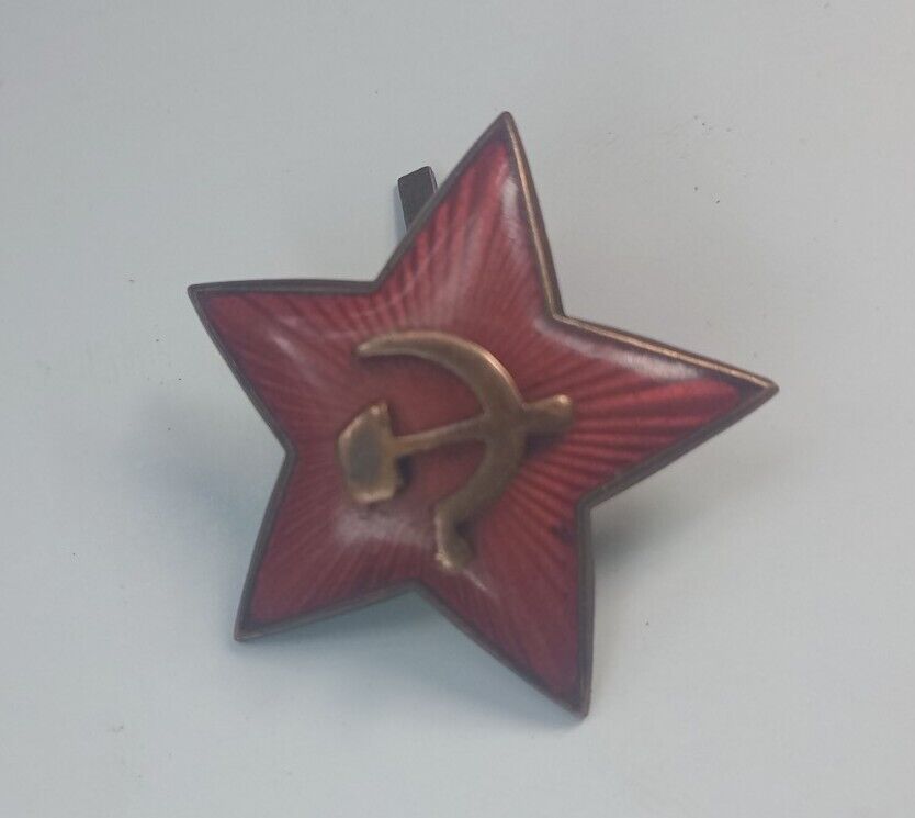 Authentic Red Star Cap RUSSIAN BADGE WW2 Hat Badge USSR Military SOVIET