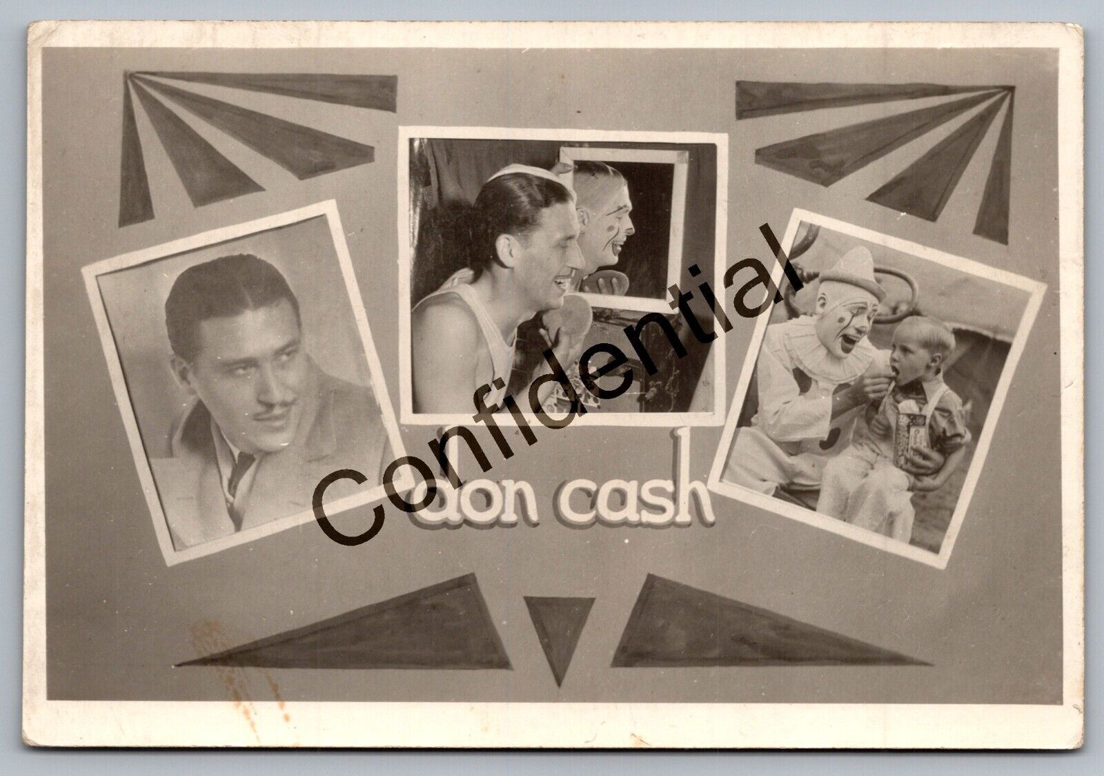 Real Photo Don Cash Circus Clown Actor Juggler Advertising Postcard RP RPPC K59