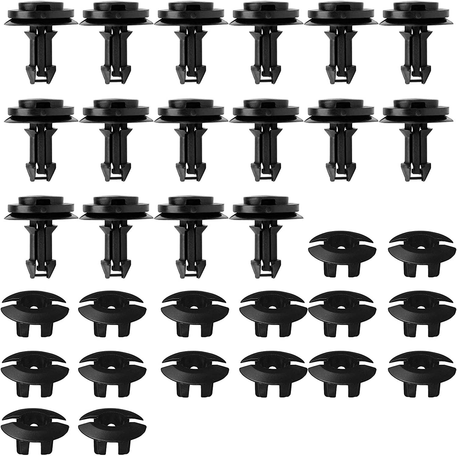 (Pack of 32) Front Air Deflector Retainer Clip & Grommets - Front Air Dam and Fr