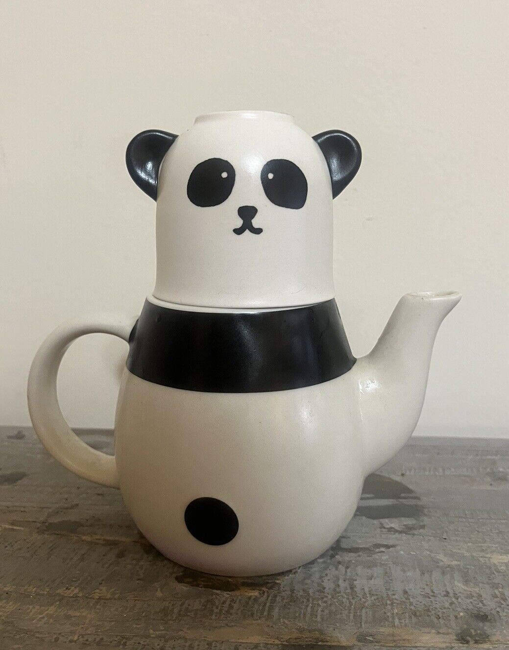 Panda Teapot- Tea For One W/Cup And Strainer Insert