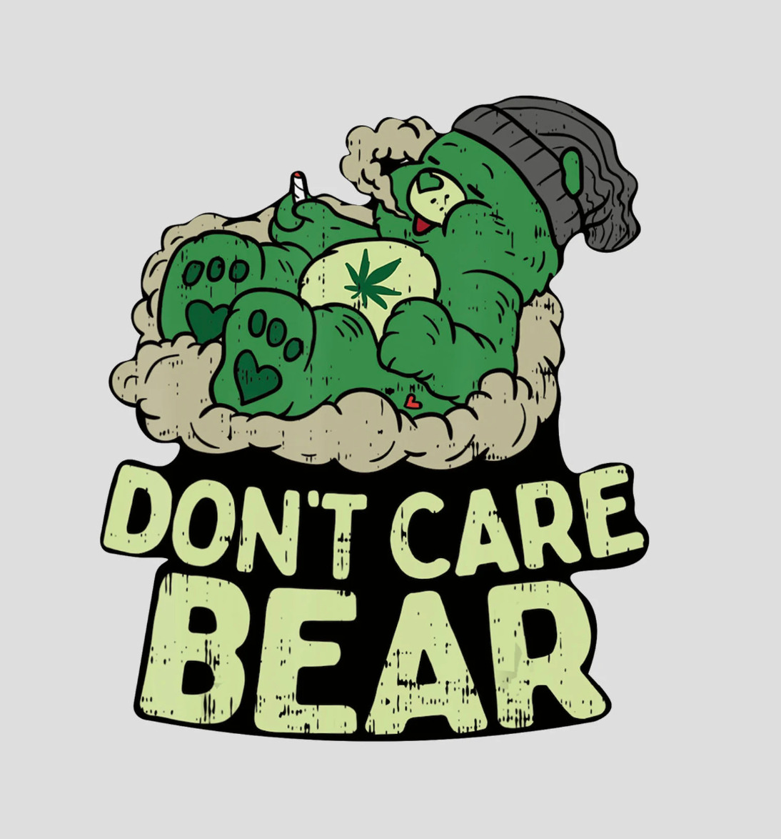 Car / laptop Sticker - Don\'t Care Bear Smoking Weed Marijuana, Stoner (5\