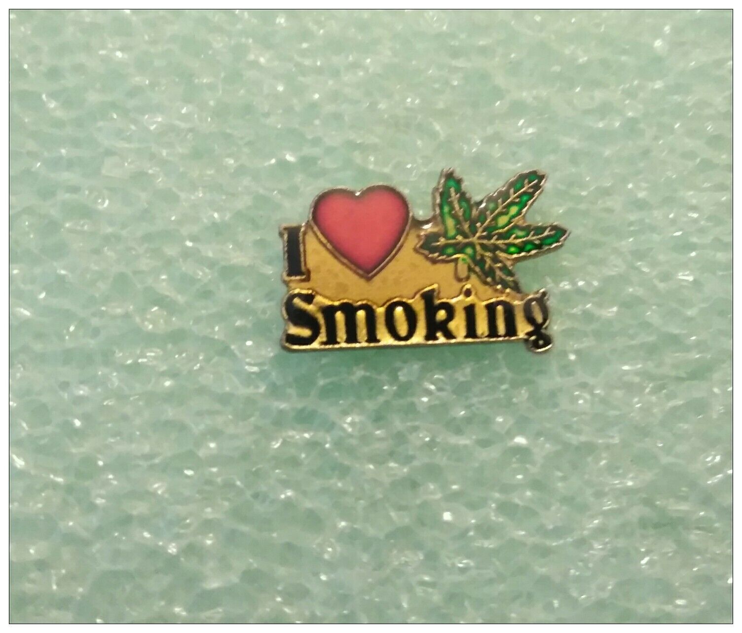 Three (3) I Love (heart) Smoking Weed Marijuana Hat / Lapel Pins  