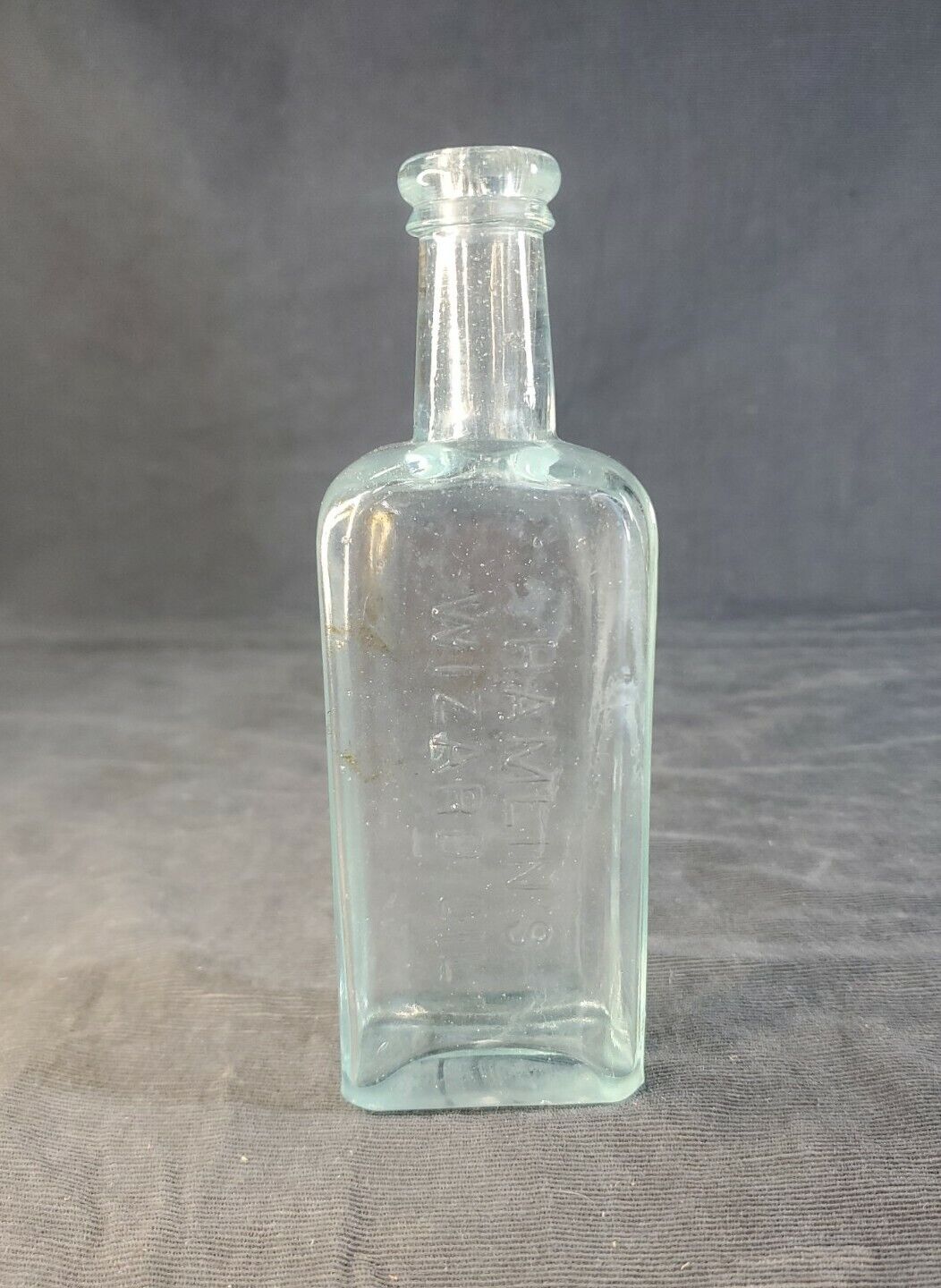 Antique 1890s Hamlin's Wizard Oil Bottle, Aqua, EUC