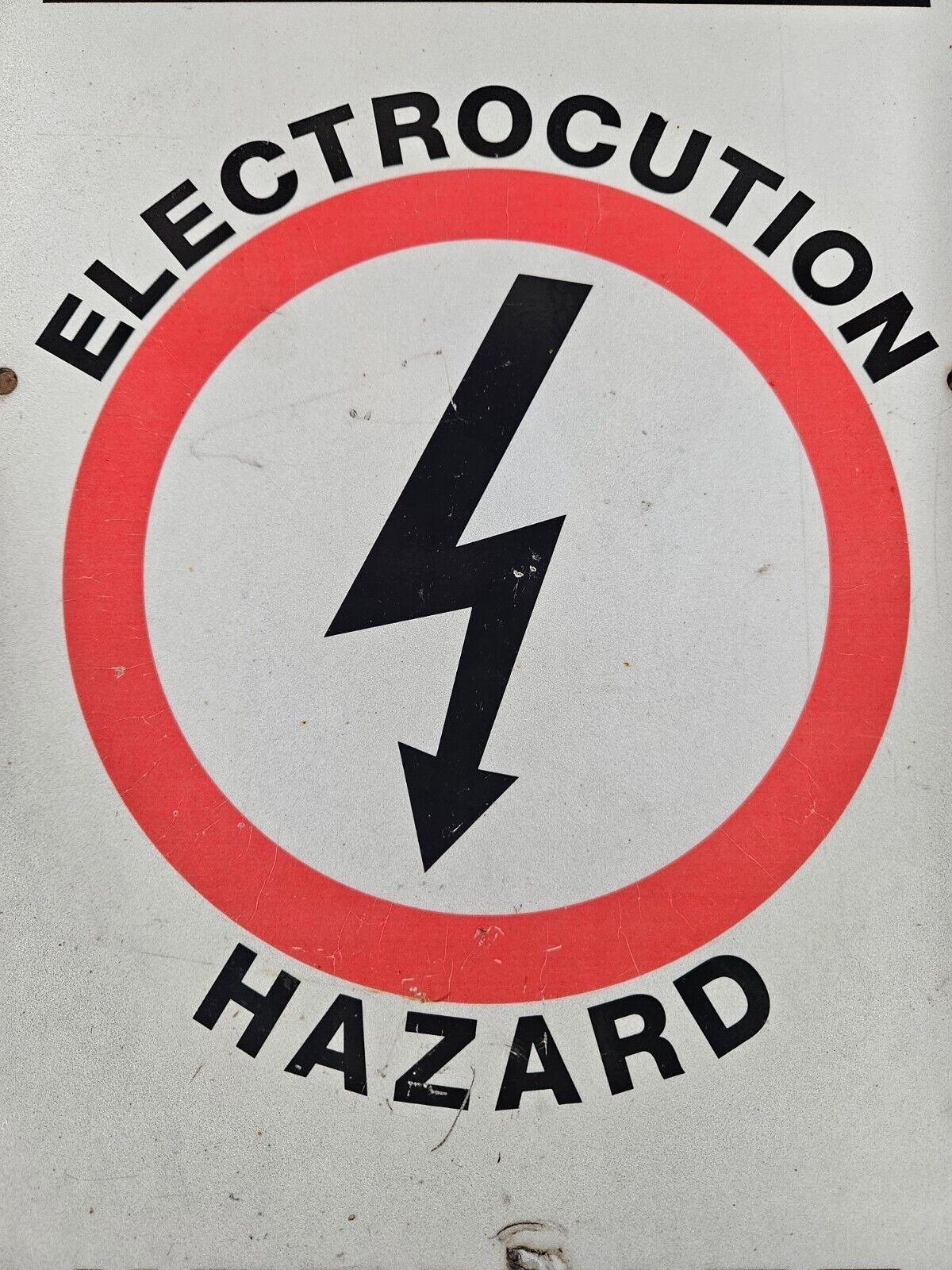Vintage Danger High Voltage Sign Live Wire Electrocution Hazard Warning Sign C
