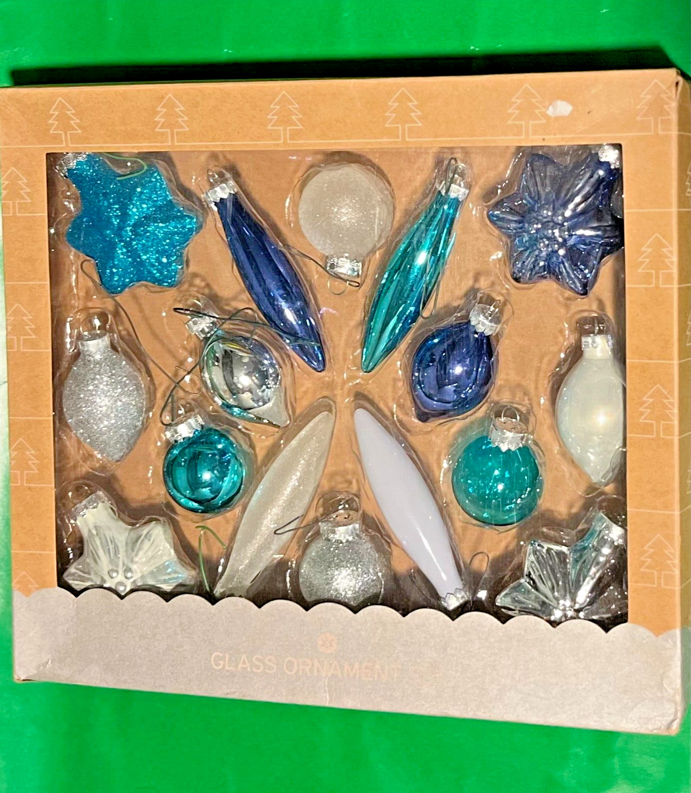 Vintage Christmas Glass Handmade Ornaments Lot of 16 Assorted Variety 1990's