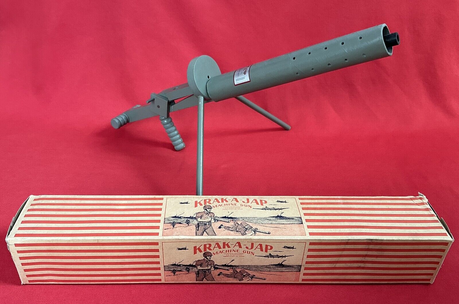 WWII Home Front KRAK-A-JAP Toy Machine Gun COMPLETE w/ Original Box ANTI-AXIS