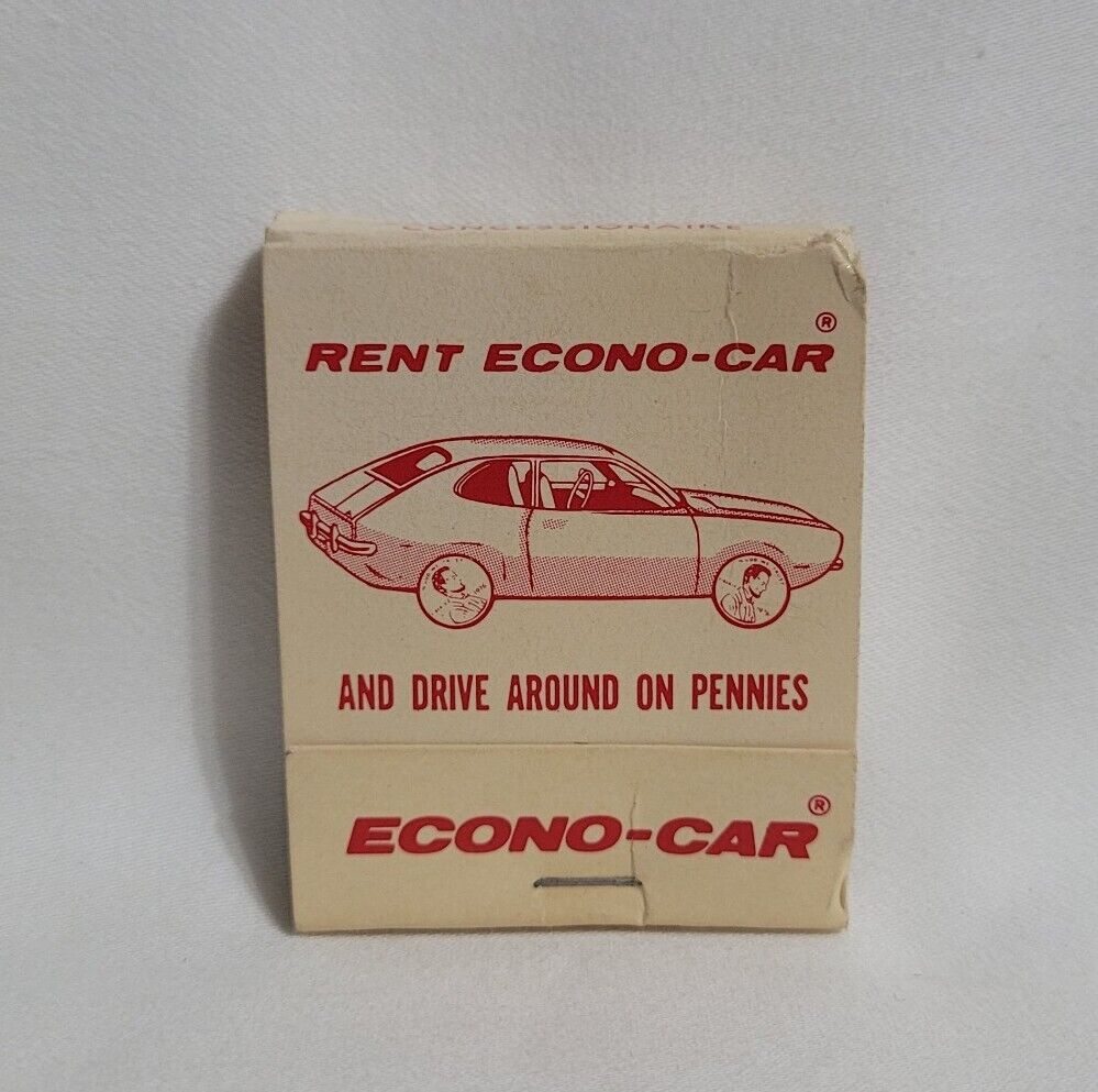 Vintage Econo Car Rental Matchbook Seattle Tacoma Washington Advertising Matches