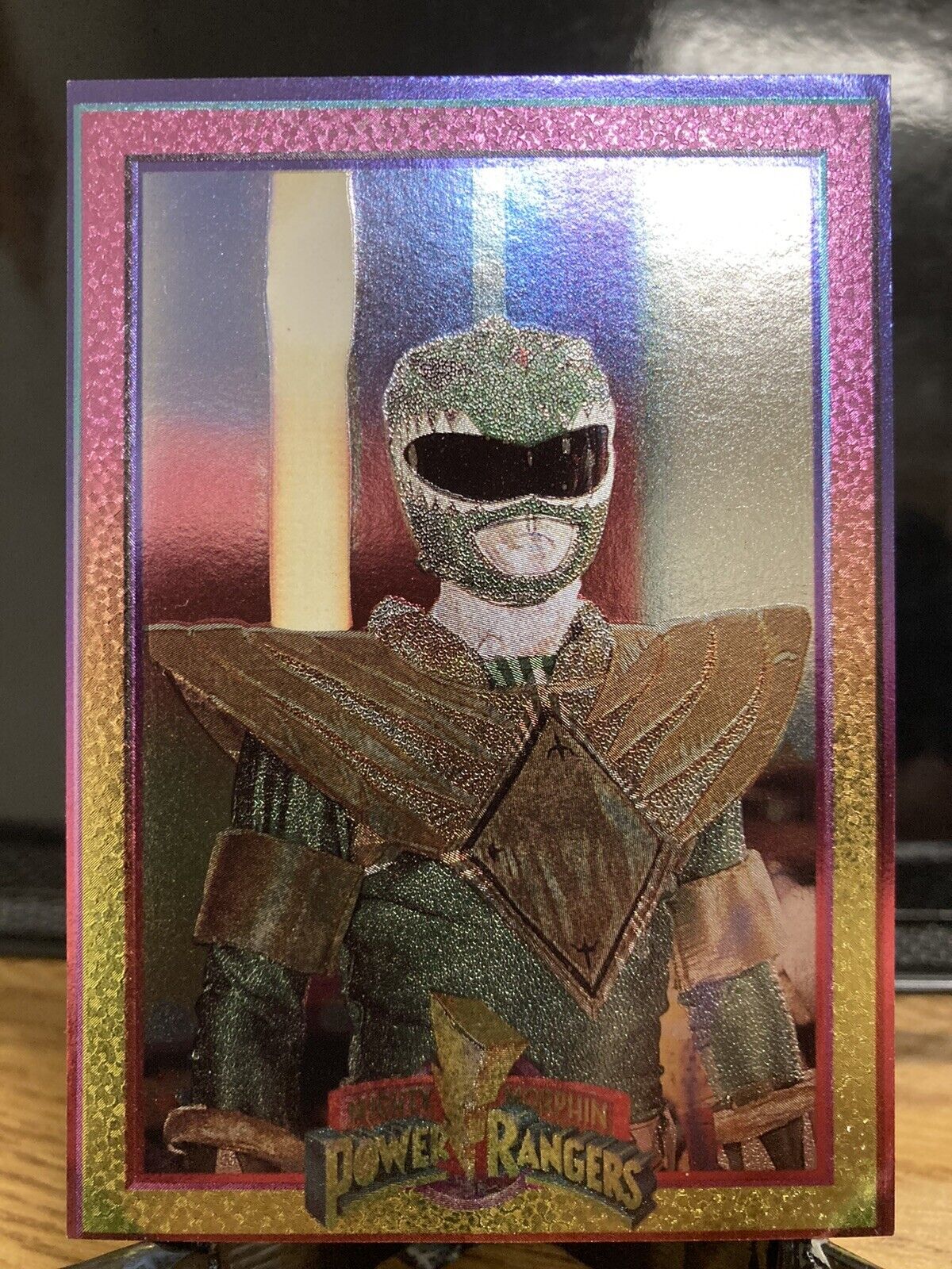 1994 Mighty Morphin Power Rangers Green Power Ranger POWER FOIL Trading Card #37
