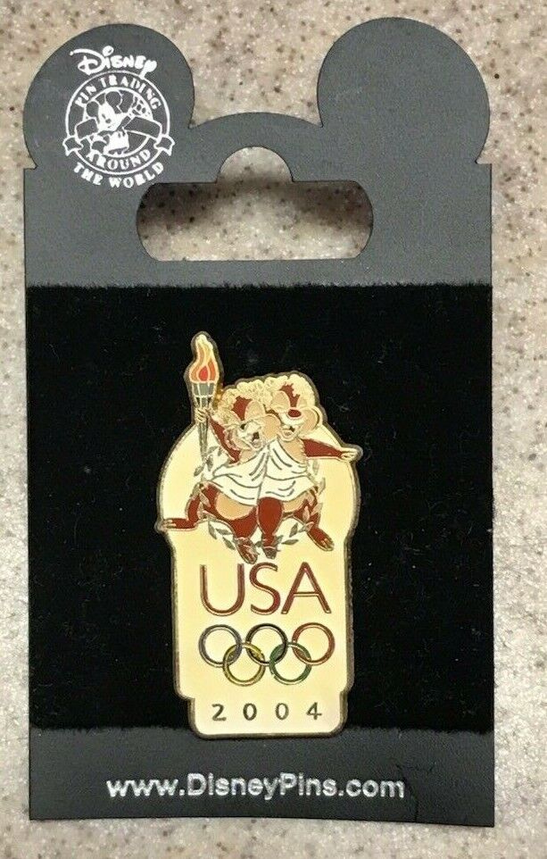 2004 Walt Disney Chip And Dale Olympics Pin Athens Greece New WDW Torch Rare