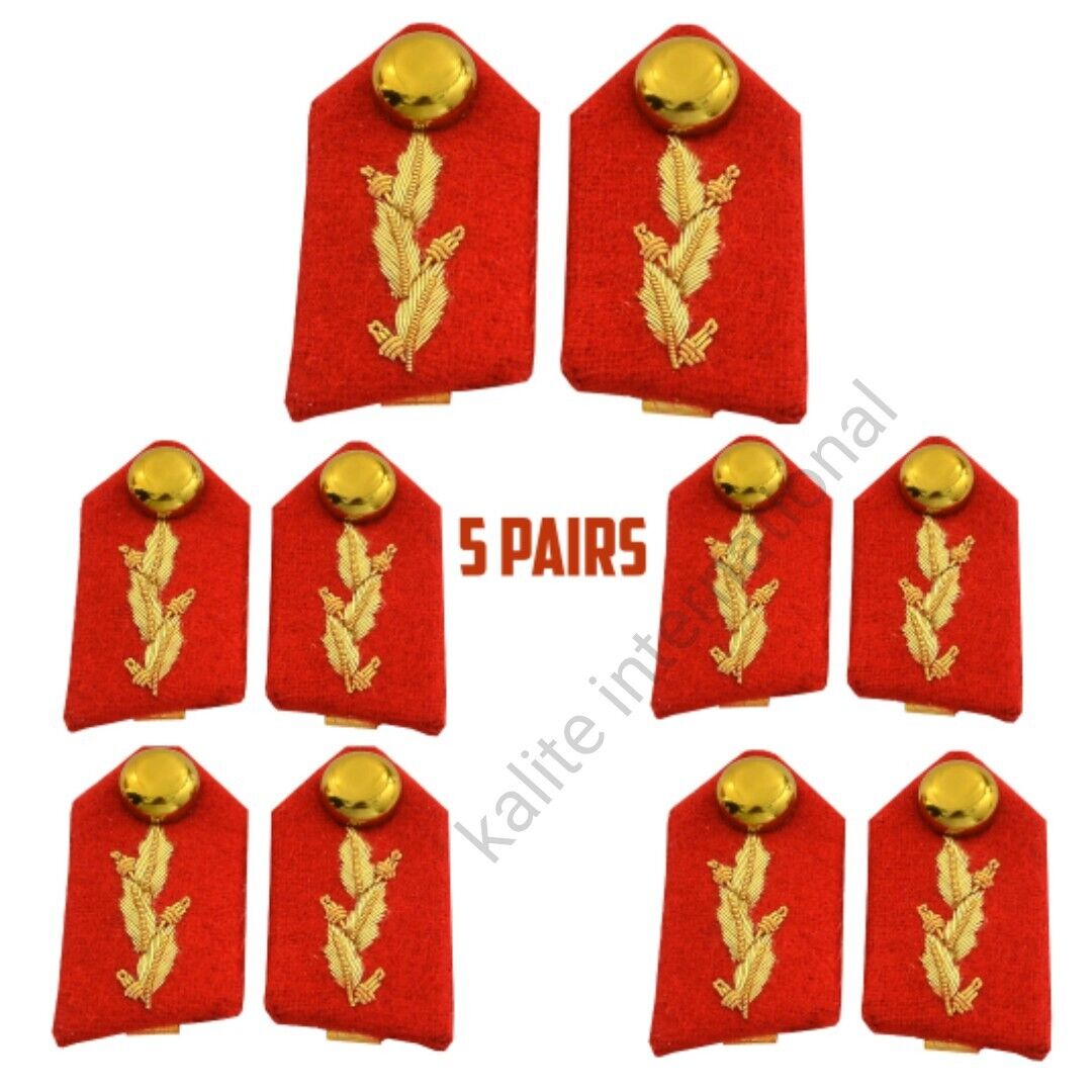 Gorget Collar Red Gold Leaf Patch FAD No.Dress Military  Collar's 5 Pairs Lot