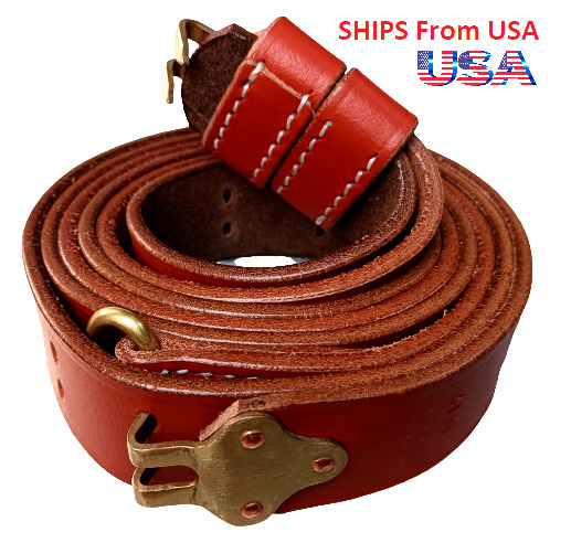 US Army M1907 M1 Garand Springfield 1907 Leather Rifle Sling Copper Brown