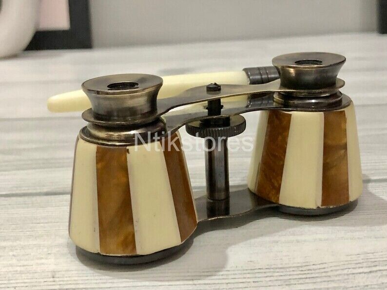 Brass Binocular Opera Glasses in Mother of Pearl – The Perfect Theater Scope Gif