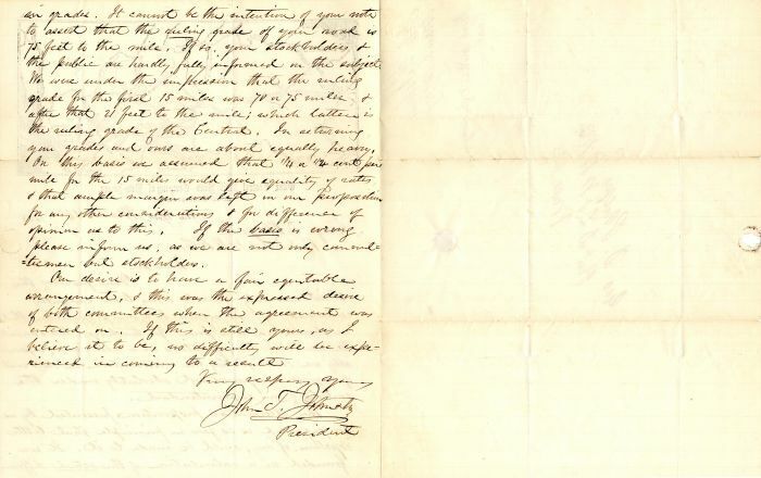 Letter to George D. Phelps and signed by John Taylor Johnston - Autographs of Fa