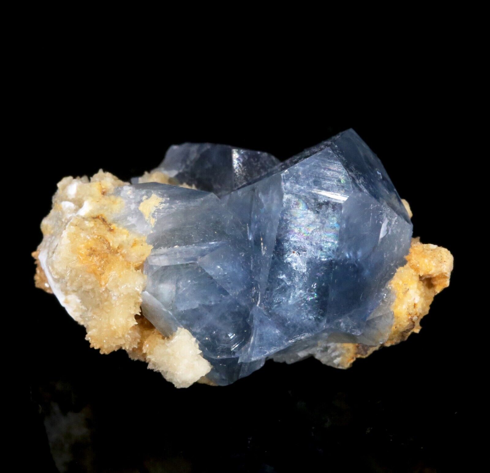 Lustrous, Gemmy Big Blue Celestine Crystals w/ Calcite - Baghdis, Afghanistan