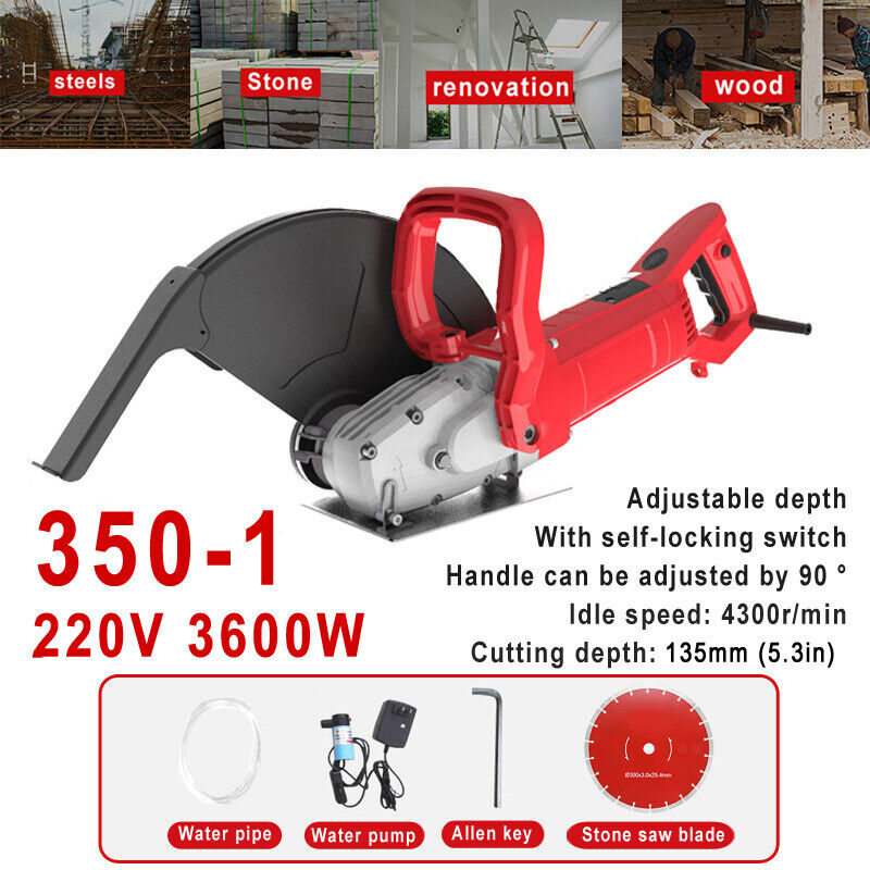 220V Electric Wall Chaser Grooving 135mm Machine Steel Cutting Slotting Concrete