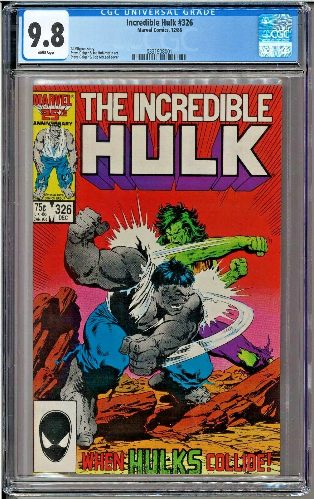 Incredible Hulk #326 CGC 9.8 White Pages Doc Samson