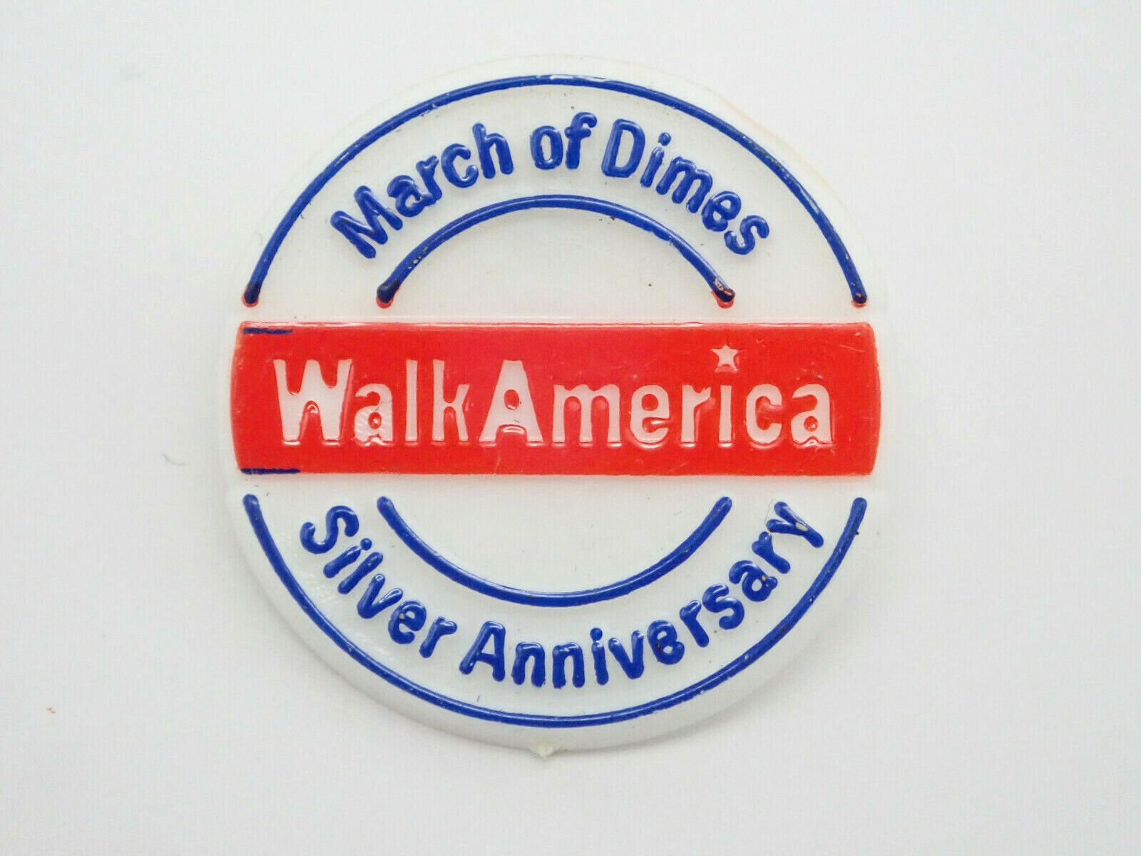 Walk America March of Dimes Silver Anniversary Vintage Lapel Pin