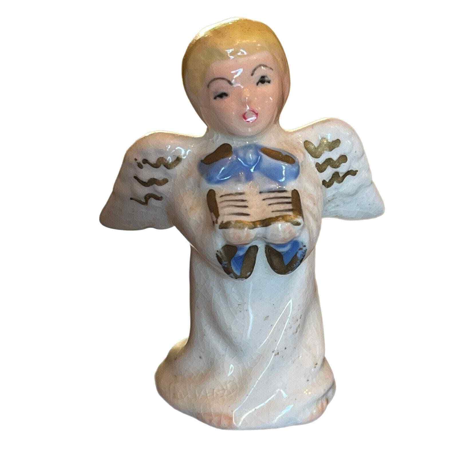 Vintage MCM 50s Japan Blonde Boy Choir Angel Singing Porcelain China Figurine