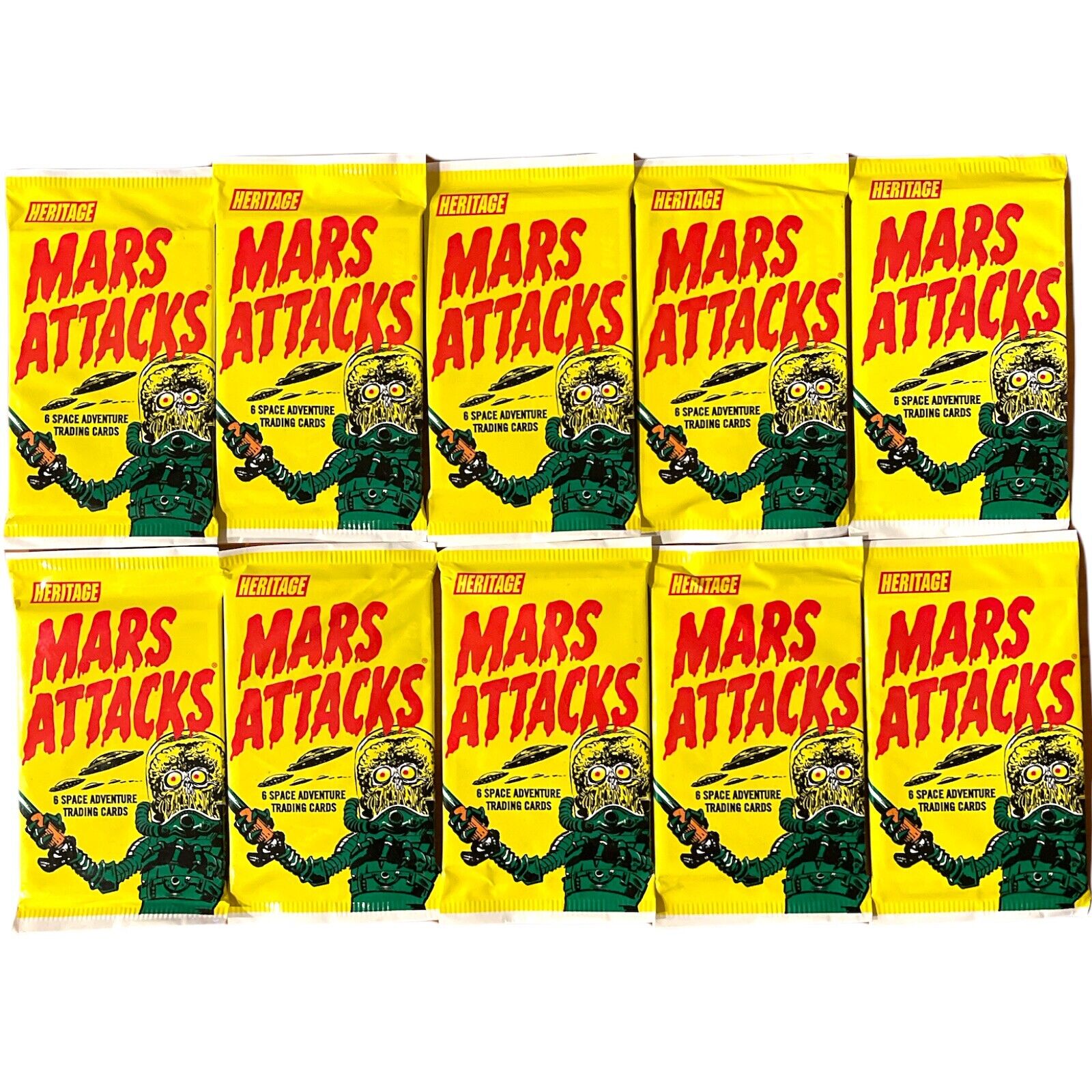 Lot of (10) 2012 Topps Heritage Mars Attacks Space Adventure Trading Cards