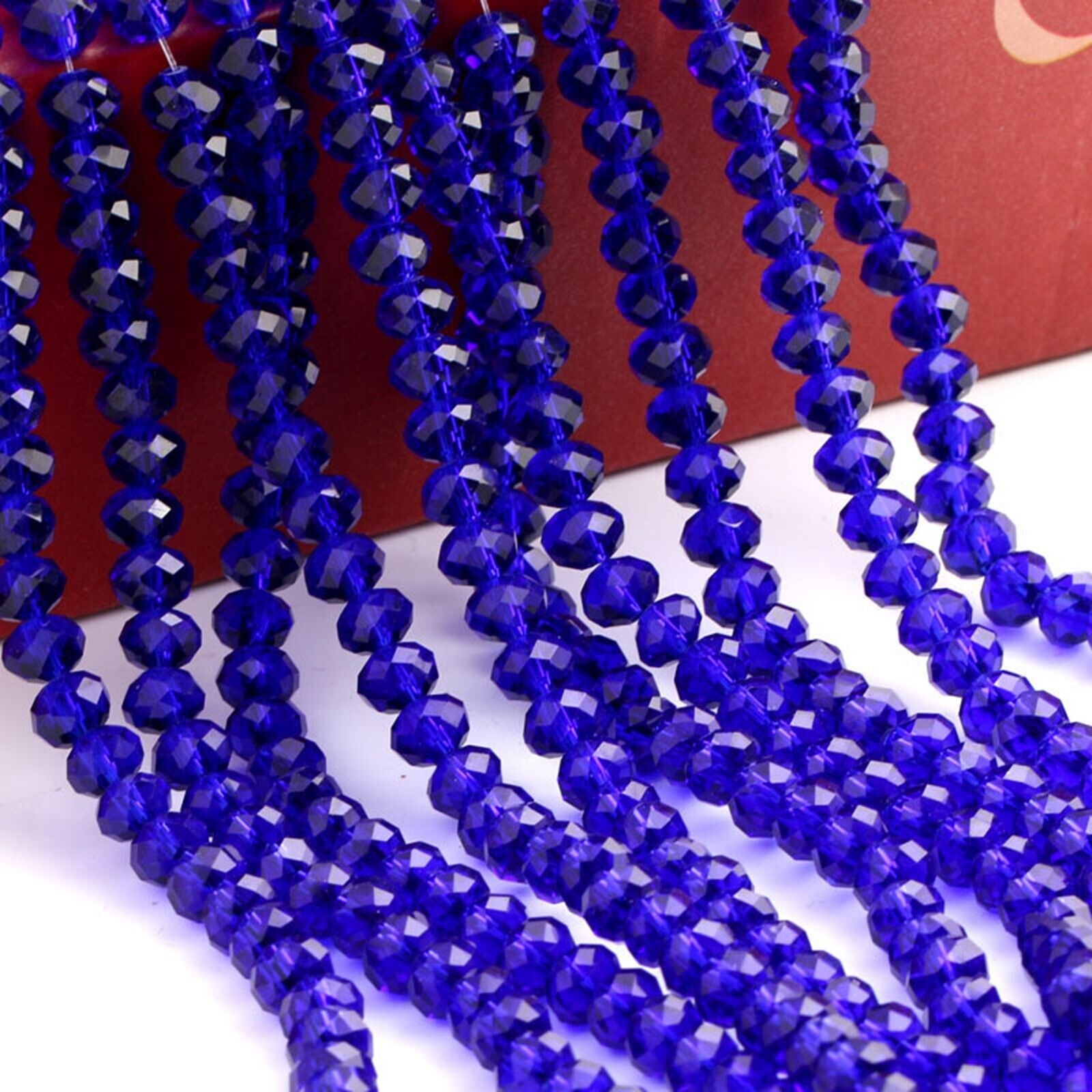150pcs 2X3mm Faceted Rondelle Crystal Glass Beads ~ Royal Blue Jewelry Making