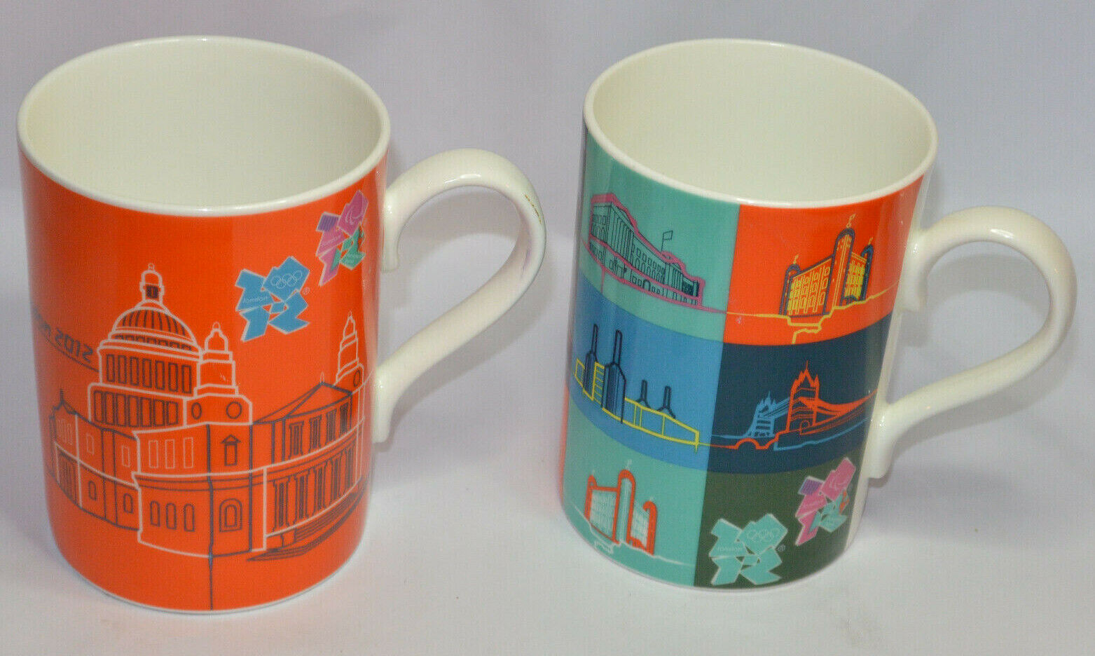 OLYMPIC  2 LONDON 2012 SUMMER OLYMPICS ROYAL DOULTON COFFEE CUPS/MUGS COLORFUL