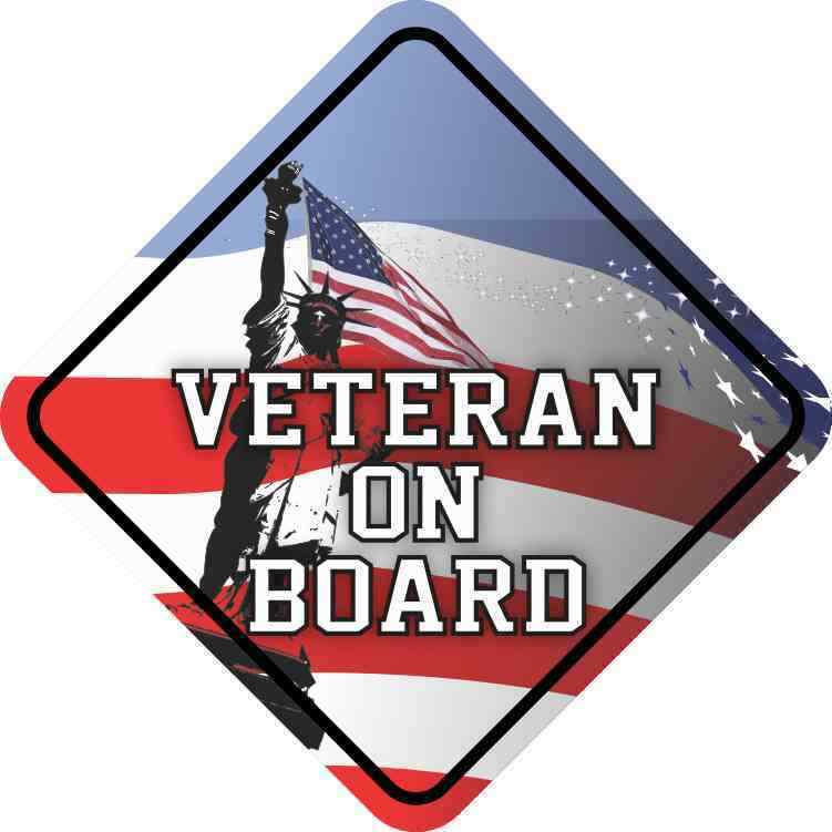 5in x 5in Veteran On Board Magnet Car Truck Vehicle Magnetic Sign
