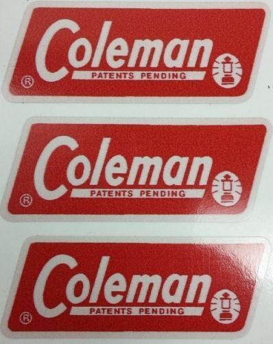 THREE (3) NEW COLEMAN REPLACEMENT STICKER LABEL DECAL LANTERN STOVE 1965-1970