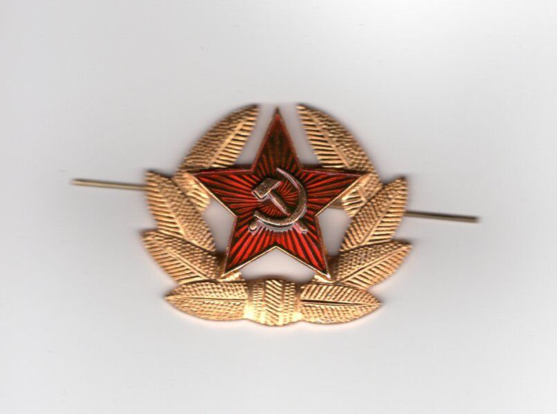 Vintage Russian Military Badge Army USSR Soviet Red Star Hat Pin